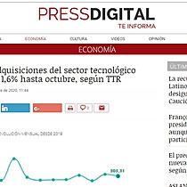 Las fusiones y adquisiciones del sector tecnolgico espaol caen un 1,6% hasta octubre, segn TTR